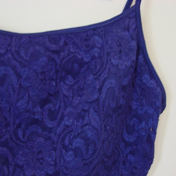 Vintage Y2K Camisole Corset Frederick's of Hollywood Purple Lace Satin Medium - Picture 8 of 10